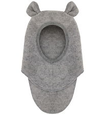 Huttelihut Elefanthue - Uld - 1-lags - Medium Grey Melange m. Ør