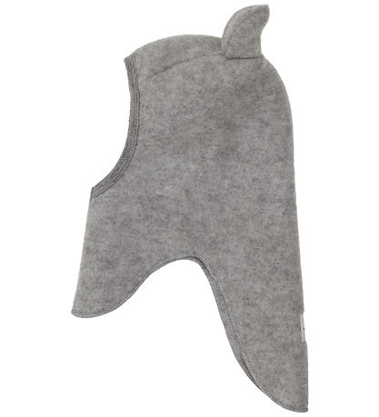 Huttelihut Elefanthue - Uld - 1-lags - Medium Grey Melange m. Ør