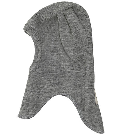 Huttelihut Elefanthue - Uld - 1-lags - Medium Grey Melange m. Ør
