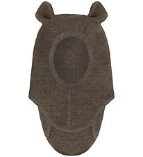 Huttelihut Elefanthue - Uld - 1-lags - Brown Melange m. Ører