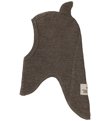 Huttelihut Elefanthue - Uld - 1-lags - Brown Melange m. Ører