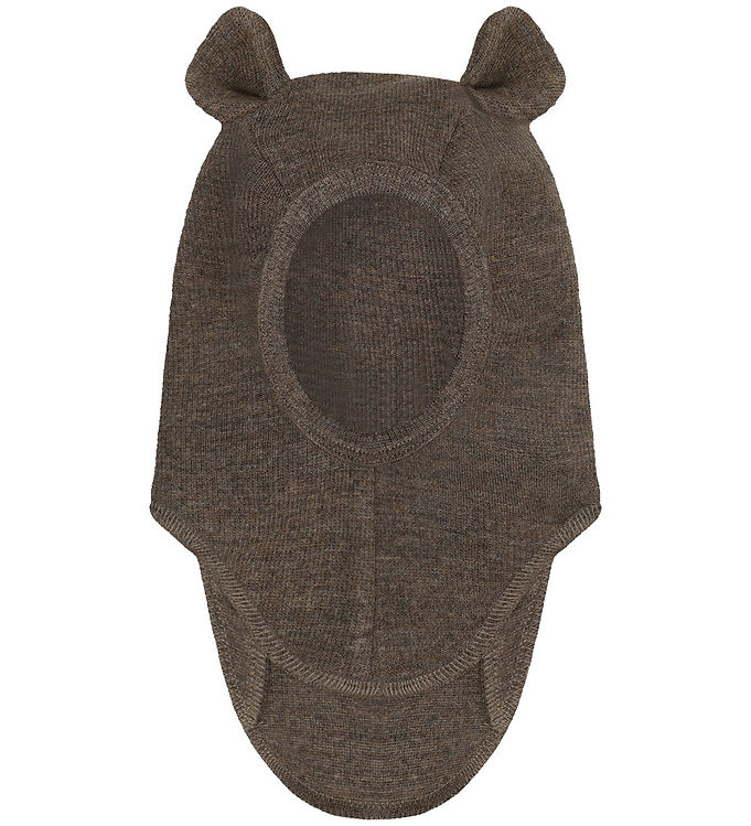 Huttelihut Elefanthue - Uld - 1-lags - Brown Melange m. Ører