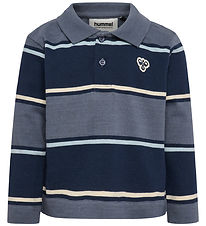 Hummel Polobluse - HmlMini - Loose - Stripe - Flint Stone