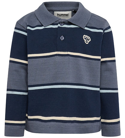 Hummel Polobluse - HmlMini - Loose - Stripe - Flint Stone