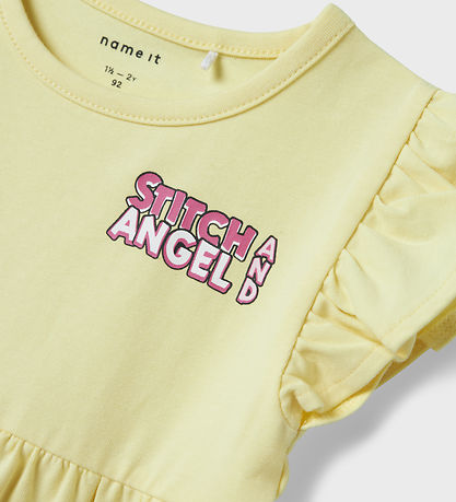 Name It Kjole - NmfPassa - Stitch - Pastel Yellow