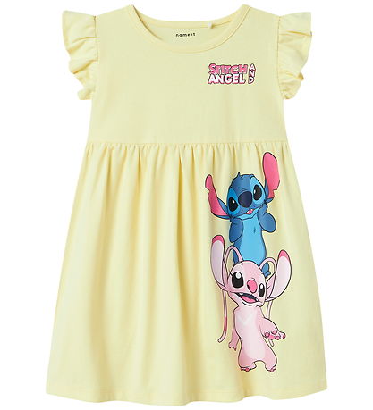 Name It Kjole - NmfPassa - Stitch - Pastel Yellow