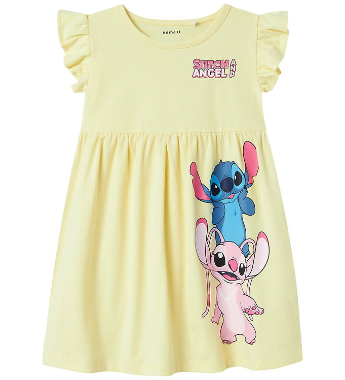 Name It Kjole - NmfPassa - Stitch - Pastel Yellow