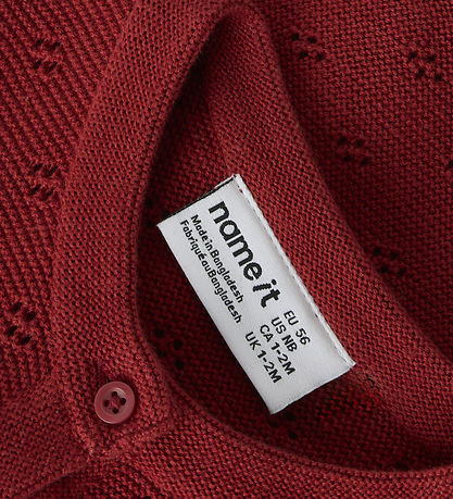 Name It Cardigan - Strik - NbfPfie - Brick Red