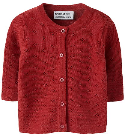 Name It Cardigan - Strik - NbfPfie - Brick Red