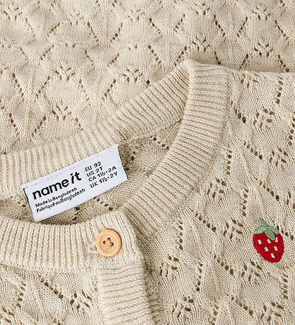 Name It Cardigan - Strik - NmfHimali - Peyote Melange/Strawberry