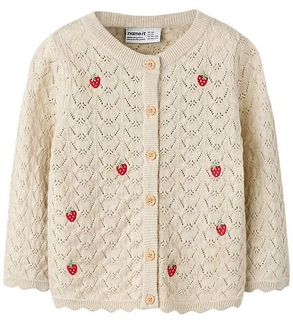 Name It Cardigan - Strik - NmfHimali - Peyote Melange/Strawberry