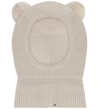 Huttelihut Elefanthue - Uld - 2-lags - Sand Melange m. Kvaste