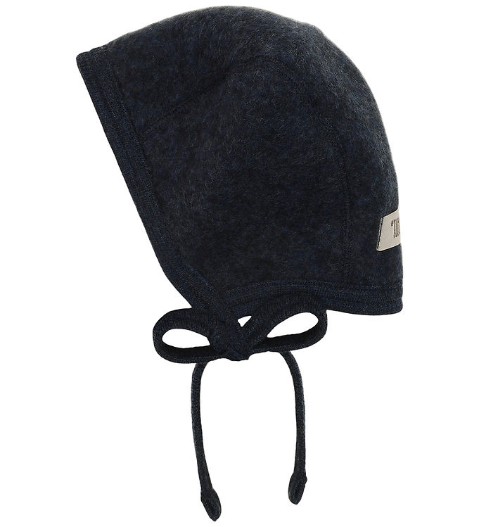 Huttelihut Babyhjelm - Uldfleece - Navy Melange