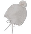 Huttelihut Babyhjelm - Uld - Sand Melange m. Kvast