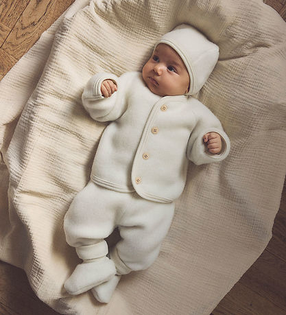 Huttelihut Babyhjelm - Uldfleece - Tofu
