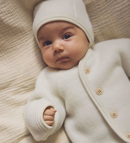 Huttelihut Babyhjelm - Uldfleece - Tofu