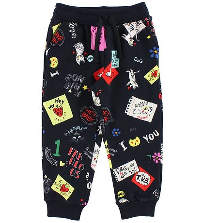 Dolce & Gabbana Sweatpants - Navy m. Print Dolce & Gabbana Sweatpants - Navy m. Print