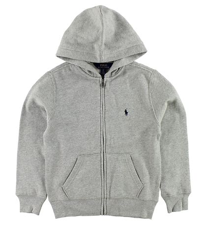 Polo Ralph Lauren Cardigan - Sweat - Gråmeleret m. Logo Polo Ralph Lauren Cardigan - Sweat - Gråmeleret m. Logo