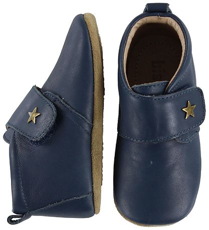 Bisgaard Soft Sole Leather Shoes - Navy w. Star Bisgaard Soft Sole Leather Shoes - Navy w. Star