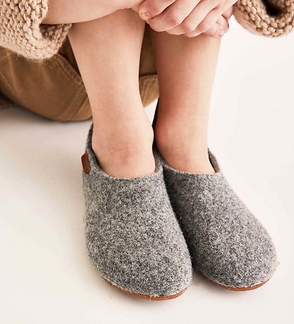 Chaussons Bisgaard - Laine - Gris