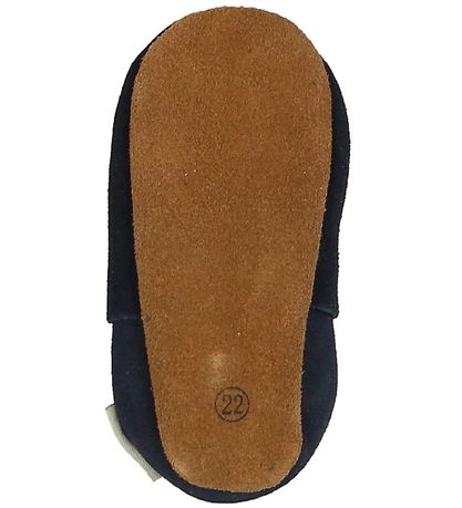 En Fant Skindsko - Navy Ruskind m. Stjerne