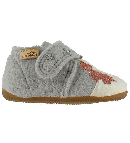 Living Kitzbühel Slippers - Wool. Grey w. Unicorn/Glitter Living Kitzbühel Slippers - Wool. Grey w. Unicorn/Glitter