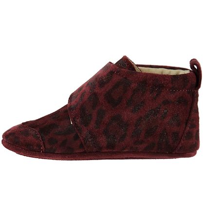 En Fant Hjemmesko - Bordeaux m. Leoprint