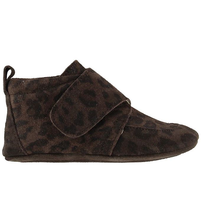 En Fant Hjemmesko - Brun m. Leoprint