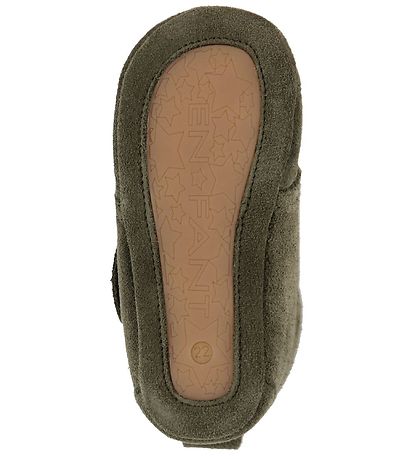 En Fant Hjemmesko - Grøn Suede