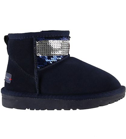 Tommy Hilfiger Bamsestøvler m. For - Navy m. Pailletter Tommy Hilfiger Bamsestøvler m. For - Navy m. Pailletter