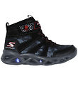 Skechers Støvler m. Lys - Twisted Brights - Sort/Rød