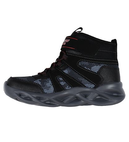Skechers Støvler m. Lys - Twisted Brights - Sort/Rød