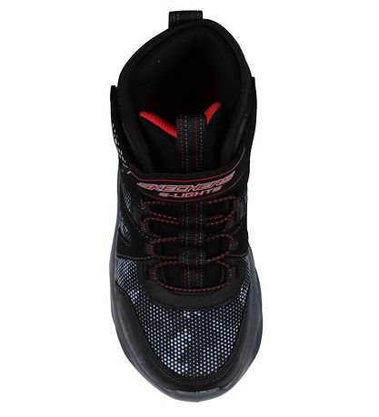 Skechers Støvler m. Lys - Twisted Brights - Sort/Rød
