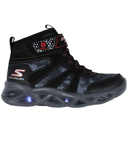 Skechers Støvler m. Lys - Twisted Brights - Sort/Rød