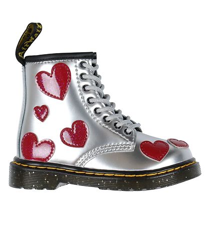 Dr. Martens Støvler - 1460 T - Silver Metallic+Bright Red/Patent Dr. Martens Støvler - 1460 T - Silver Metallic+Bright Red/Patent