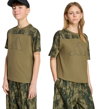 adidas Performance T-shirt - J Camo - Olistr/Junink