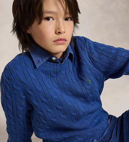 Polo Ralph Lauren Bluse - Strik - Cable - Dusty Azure