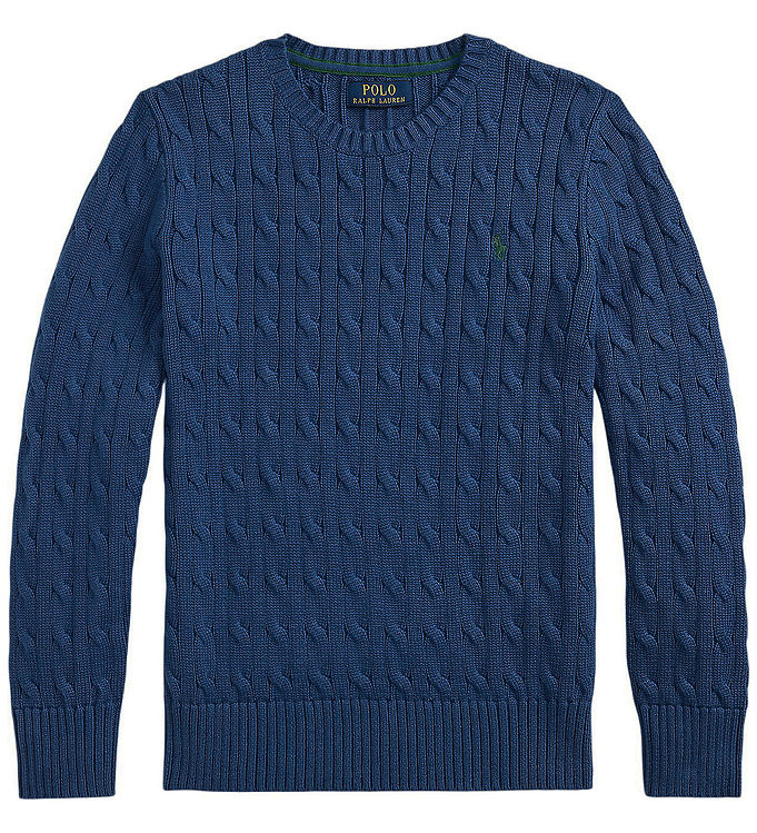 Polo Ralph Lauren Bluse - Strik - Cable - Dusty Azure