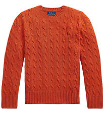 Polo Ralph Lauren Bluse - Strik - Cable - Dark Jaffa Orange