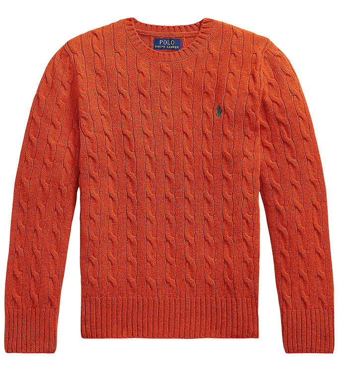 Polo Ralph Lauren Bluse - Strik - Cable - Dark Jaffa Orange