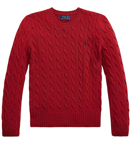 Polo Ralph Lauren Bluse - Uld - Strik - Cable - Fireside Red