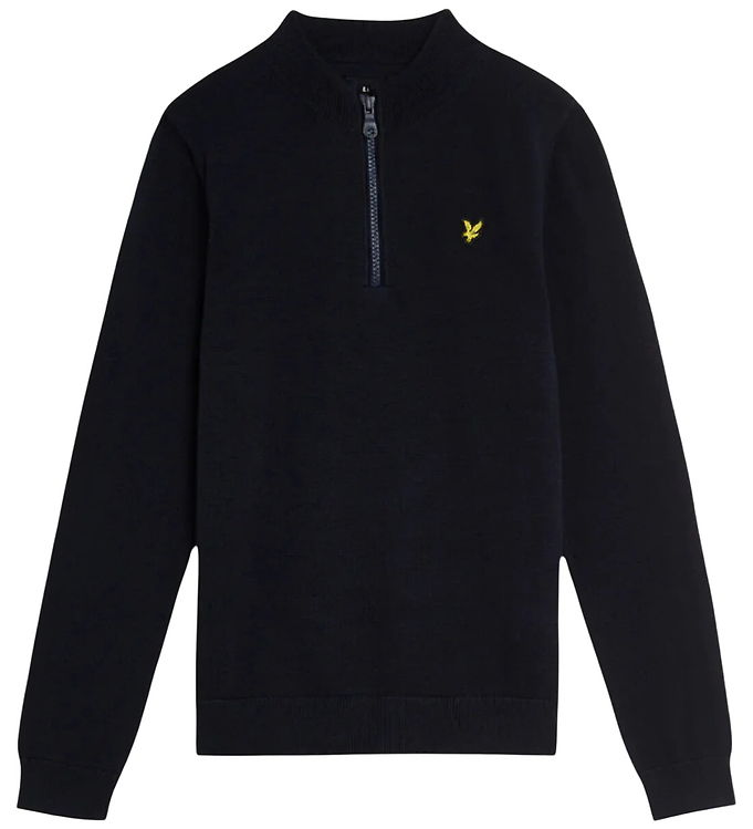 Lyle & Scott Bluse m. Lynlås - Strik - Dark Navy
