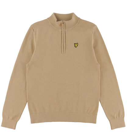 Lyle & Scott Bluse m. Lynlås - Strik - Sand Storm