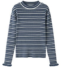 Name It Blouse - Knitted - NkfVianna - Vintage Indigo/Bright Whi