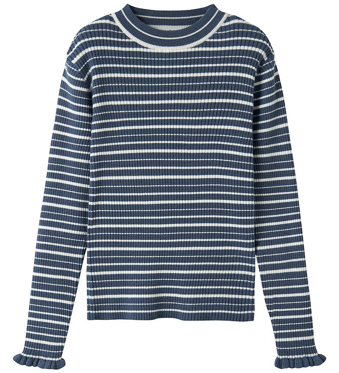 Name It Bluse - Strik - NkfVianna - Vintage Indigo/Bright White
