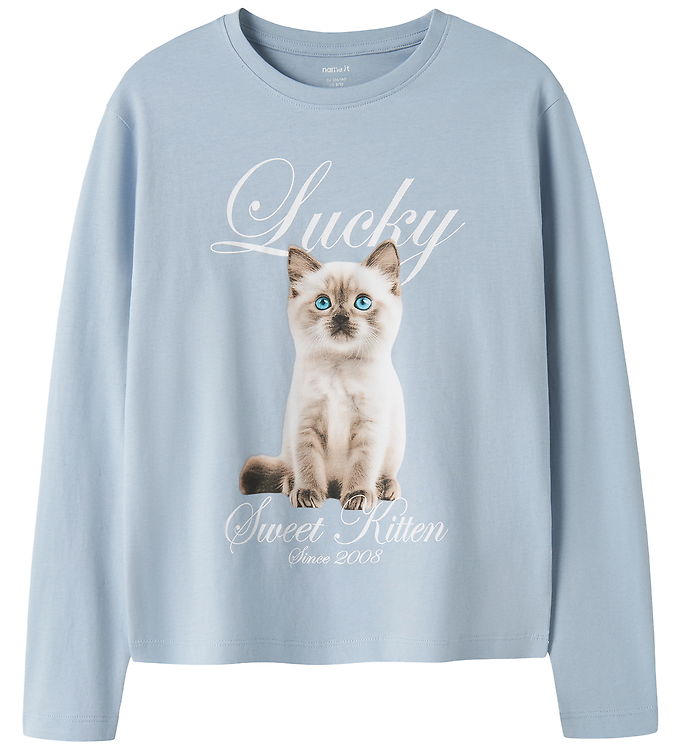 Name It Bluse - NkfVotea - Subdued Blue/Kitten