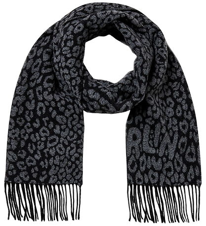 Lala Berlin Tørklæde - Uld - 180x38 cm - Black Leo