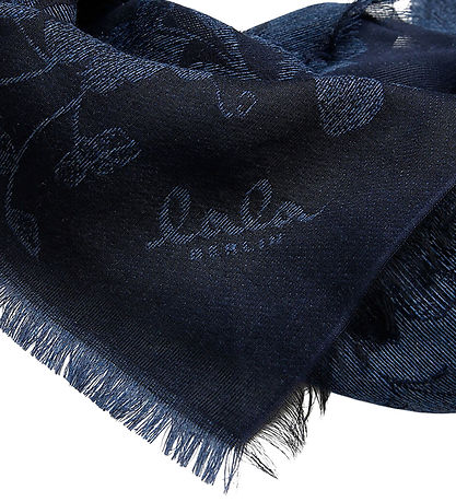 Lala Berlin Tørklæde - 244x62 - Akryl/Viskose - Lace Navy