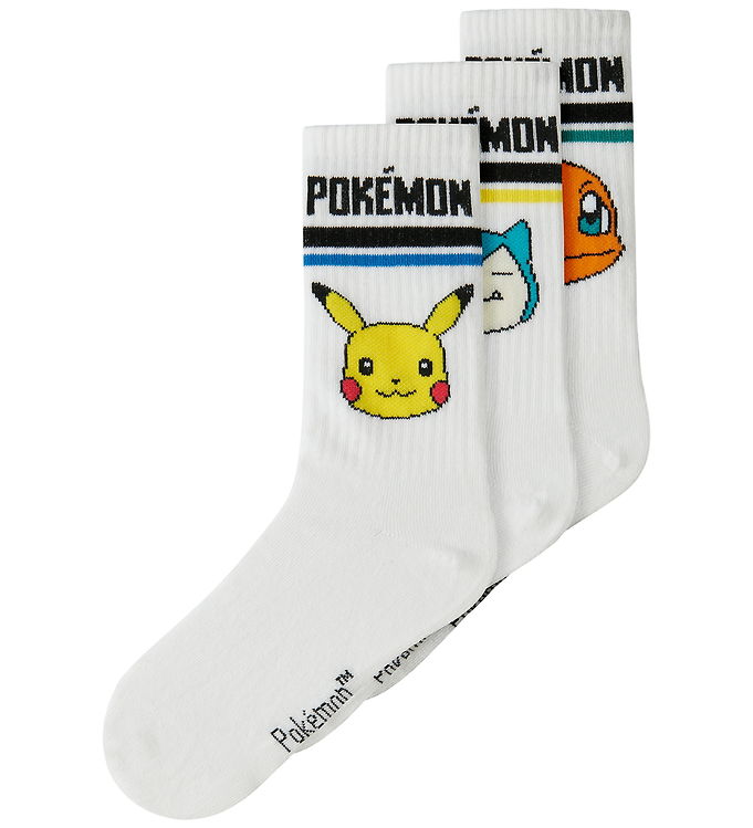 Name It Strømper - 3-pak - Pokemon - NkmJefford - Bright White/3