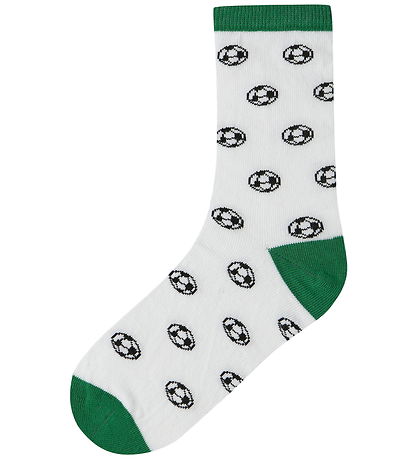 Name It Strømper - 3-pak - NkmLoic - Cloud Dancer/Green Milieu/P